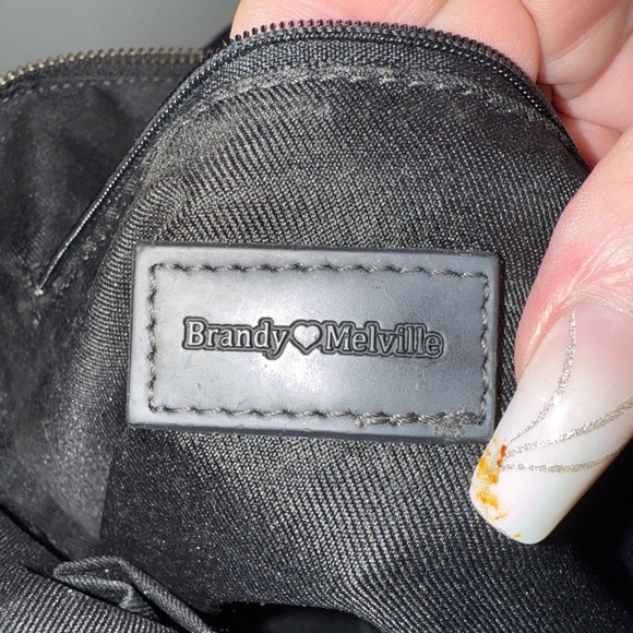 Brandy Melville vintage mini black backpack metallic sheen - Picture 8 of 10